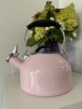 Chantel Pink Stainless Steel Whistling Tea Kettle - Classic Home Kitchen